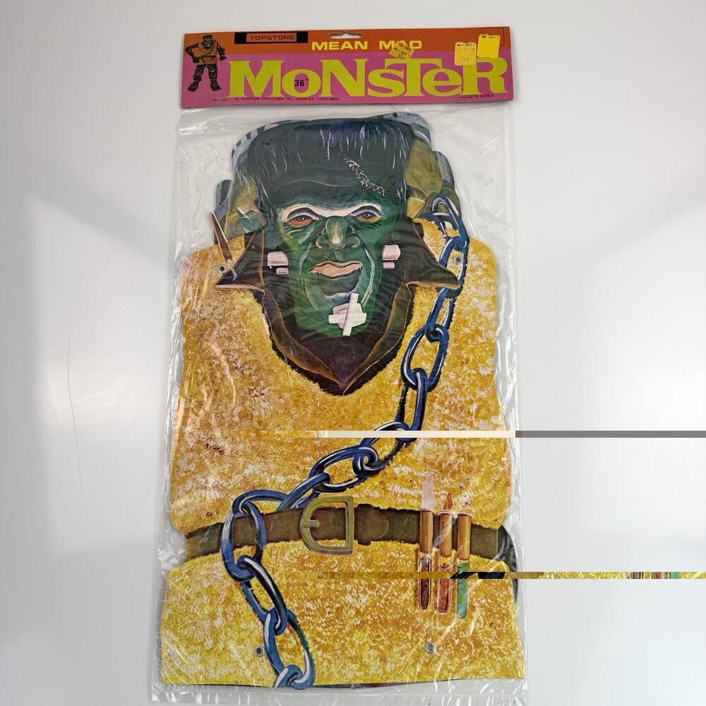 Vtg New Sealed 1970s Topstone Halloween MEAN MAD MONSTER 36" Frankenstein